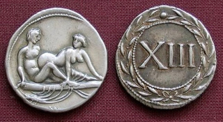 Illustration for article titled Ancient Roman coins depict sundry sexual acts, but what were they for?